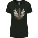 Electric Guitar Wings Rock n Roll Music Punk Womens Wider Cut T-Shirt Black