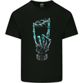 Electric Rock Music Hand Guitar Heavy Metal Mens Cotton T-Shirt Tee Top Black