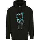 Electric Rock Music Hand Guitar Heavy Metal Mens Hoodie Black