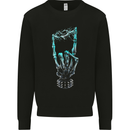 Electric Rock Music Hand Guitar Heavy Metal Mens Sweatshirt Jumper Black