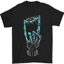 Electric Rock Music Hand Guitar Heavy Metal Mens T-Shirt Cotton Gildan Black