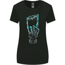 Electric Rock Music Hand Guitar Heavy Metal Womens Wider Cut T-Shirt Black