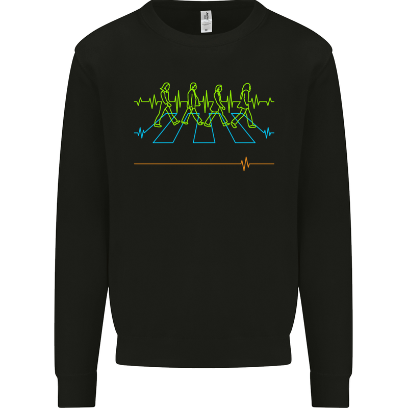 Electrocardiography Music Abby Road Kids Sweatshirt Jumper Black