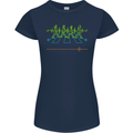 Electrocardiography Music Abby Road Womens Petite Cut T-Shirt Navy Blue