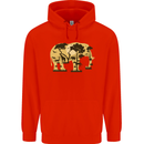 Elephant Ecology Animal Childrens Kids Hoodie Bright Red