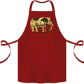 Elephant Ecology Animal Cotton Apron 100% Organic Maroon