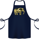 Elephant Ecology Animal Cotton Apron 100% Organic Navy Blue