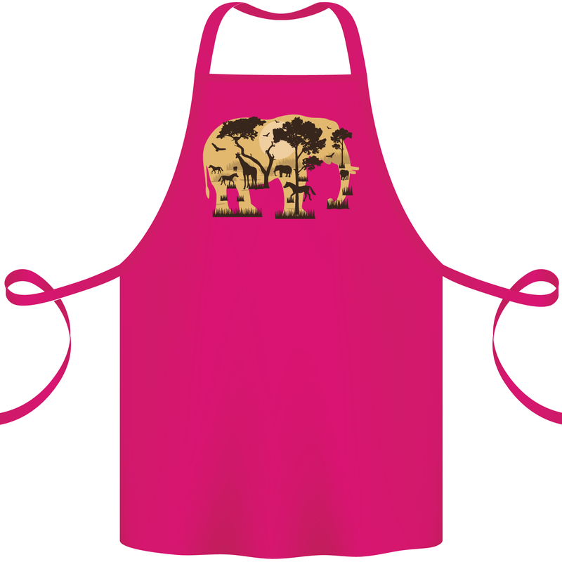 Elephant Ecology Animal Cotton Apron 100% Organic Pink