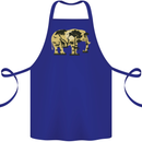 Elephant Ecology Animal Cotton Apron 100% Organic Royal Blue
