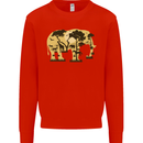 Elephant Ecology Animal Kids Sweatshirt Jumper Bright Red