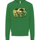 Elephant Ecology Animal Kids Sweatshirt Jumper Irish Green