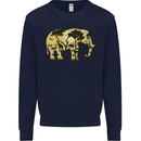 Elephant Ecology Animal Kids Sweatshirt Jumper Navy Blue