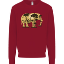 Elephant Ecology Animal Kids Sweatshirt Jumper Red