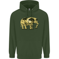 Elephant Ecology Animal Mens 80% Cotton Hoodie Forest Green