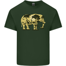 Elephant Ecology Animal Mens Cotton T-Shirt Tee Top Forest Green