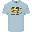 Elephant Ecology Animal Mens Cotton T-Shirt Tee Top Light Blue