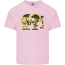 Elephant Ecology Animal Mens Cotton T-Shirt Tee Top Light Pink