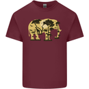 Elephant Ecology Animal Mens Cotton T-Shirt Tee Top Maroon