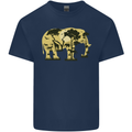 Elephant Ecology Animal Mens Cotton T-Shirt Tee Top Navy Blue