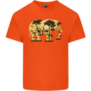 Elephant Ecology Animal Mens Cotton T-Shirt Tee Top Orange