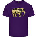 Elephant Ecology Animal Mens Cotton T-Shirt Tee Top Purple