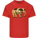 Elephant Ecology Animal Mens Cotton T-Shirt Tee Top Red