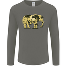 Elephant Ecology Animal Mens Long Sleeve T-Shirt Charcoal