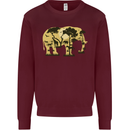 Elephant Ecology Animal Mens Sweatshirt Jumper Maroon