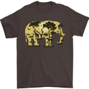 Elephant Ecology Animal Mens T-Shirt Cotton Gildan Dark Chocolate