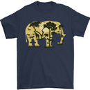 Elephant Ecology Animal Mens T-Shirt Cotton Gildan Navy Blue