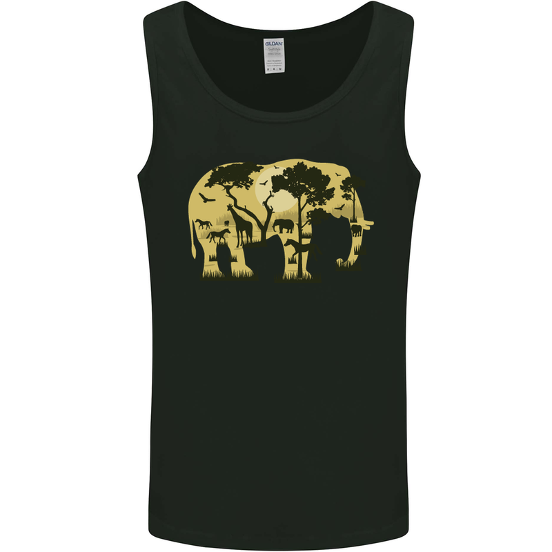 Elephant Ecology Animal Mens Vest Tank Top Black