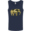 Elephant Ecology Animal Mens Vest Tank Top Navy Blue