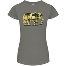 Elephant Ecology Animal Womens Petite Cut T-Shirt Charcoal