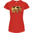Elephant Ecology Animal Womens Petite Cut T-Shirt Red