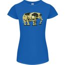 Elephant Ecology Animal Womens Petite Cut T-Shirt Royal Blue