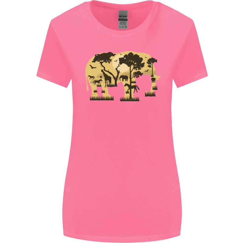 Elephant Ecology Animal Womens Wider Cut T-Shirt Azalea