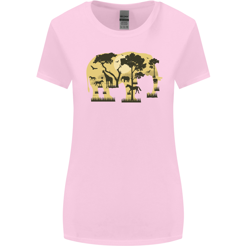 Elephant Ecology Animal Womens Wider Cut T-Shirt Light Pink