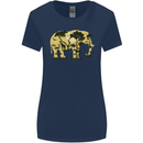 Elephant Ecology Animal Womens Wider Cut T-Shirt Navy Blue