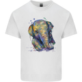 Elephant Hand Drawn Watercolour Kids T-Shirt Childrens White
