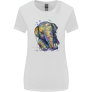 Elephant Hand Drawn Watercolour Womens Wider Cut T-Shirt White