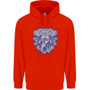 Elephant Mandala Art Childrens Kids Hoodie Bright Red