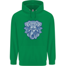 Elephant Mandala Art Childrens Kids Hoodie Irish Green