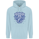 Elephant Mandala Art Childrens Kids Hoodie Light Blue