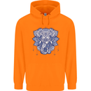 Elephant Mandala Art Childrens Kids Hoodie Orange