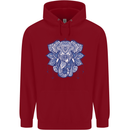 Elephant Mandala Art Childrens Kids Hoodie Red