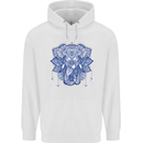 Elephant Mandala Art Childrens Kids Hoodie White