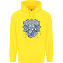 Elephant Mandala Art Childrens Kids Hoodie Yellow