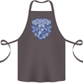 Elephant Mandala Art Cotton Apron 100% Organic Dark Grey