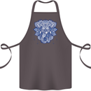 Elephant Mandala Art Cotton Apron 100% Organic Dark Grey