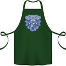 Elephant Mandala Art Cotton Apron 100% Organic Forest Green